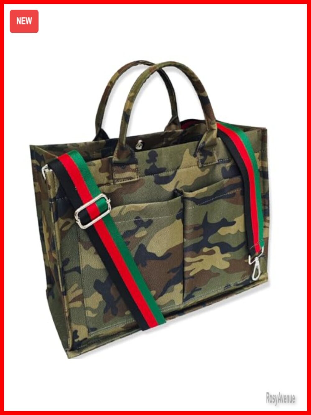 Canvas Tote Bag Crossbody Handbag Zip Shoulder Bag Work Travel